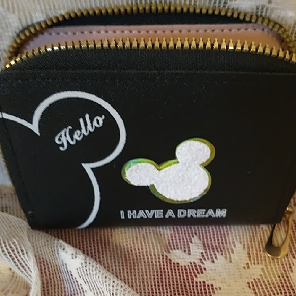 Black Wallet with Mickey Mouse Design